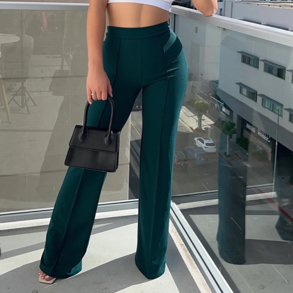 Fashion Nova Hunter Green Dress Pants